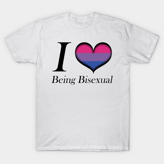 I Heart Being Bisexual Design Pride Flag Colored Heart T-Shirt by LiveLoudGraphics